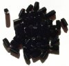50 10mm Ridged Black Glass Tube Beads